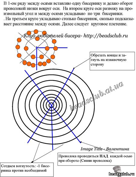 роза из бисера схема.1