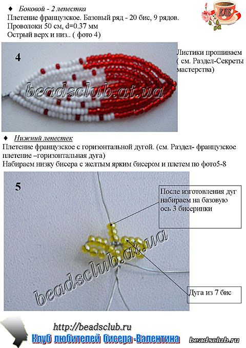 орхидея башмачок из бисера схема