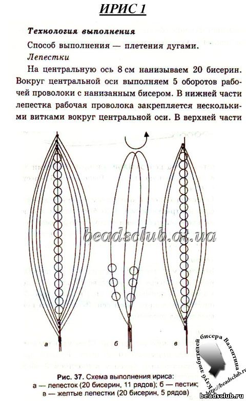 ирис французское плетение схема.1