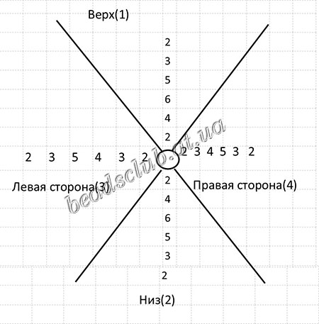 астра садовая из бисера схема.2