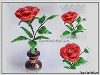 роза  из бисера французское плетение
