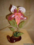 Орхидея из бисера "Башмачок" с мастер классом