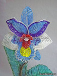 орхидея из бисера голубая