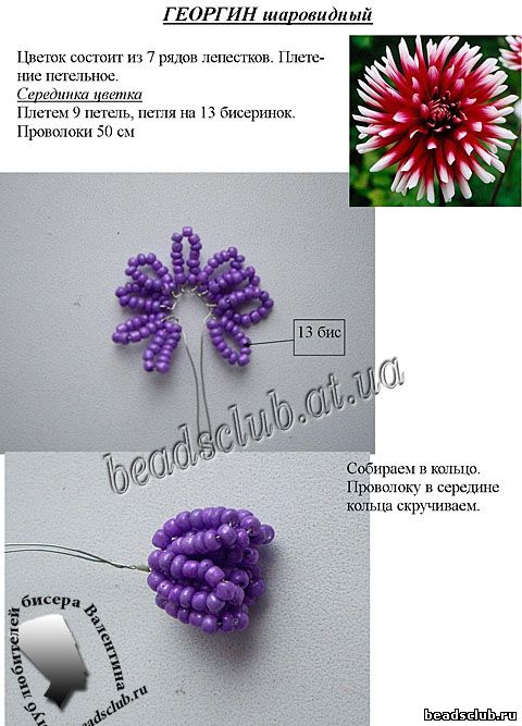 георгин из бисера шаровидный схема.1