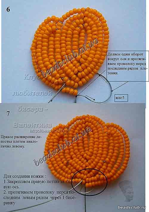 настурция из бисера схема.2